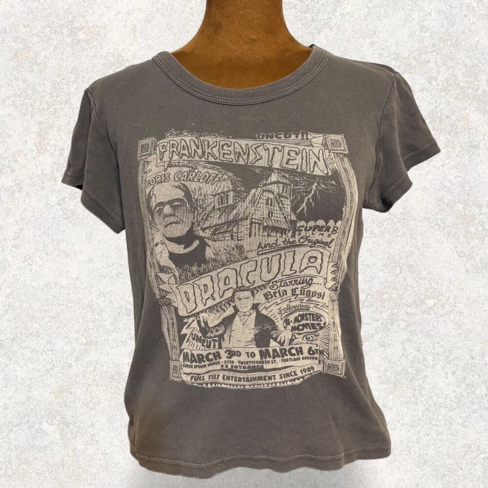 Brandy Melville John Galt Whimsigoth Grunge Halloween Frankenstein Graphic Tee